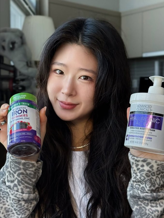 Instagram post by @jumybear for iHerb. Caption reads: How do I survive with only few hours of sleep....