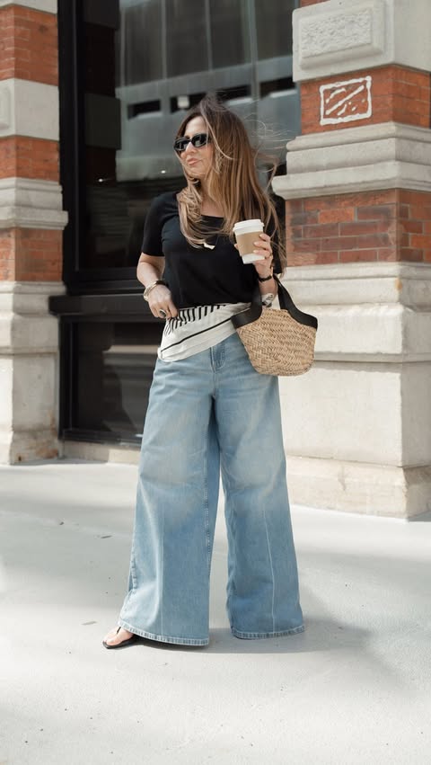 Instagram post by @bethgoldfarb for SPANX. Caption reads: [...] The look of real denim, the comfort of....