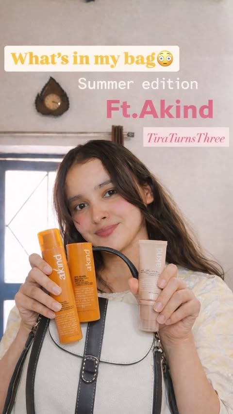 Instagram post by @bansal_rashii for AKIND. Caption reads: [...] (25% moisture loss 🫠) Switched to....