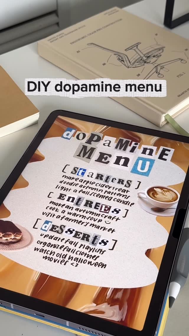 Instagram post by @studywithara for Picsart. Caption reads: let’s make a fall dopamine menu with @picsart....