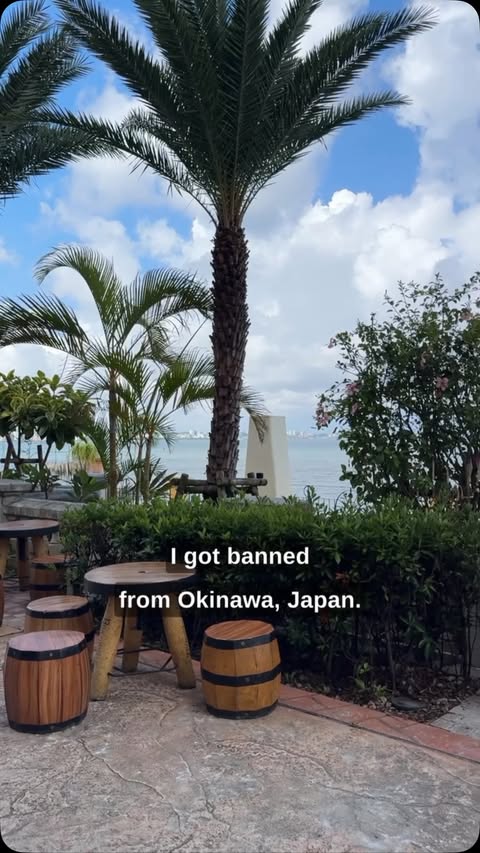 Instagram post by @japaneat.gram for Sakuraco. Caption reads: I got BANNED from Okinawa Japan (KICKED OUT??)....