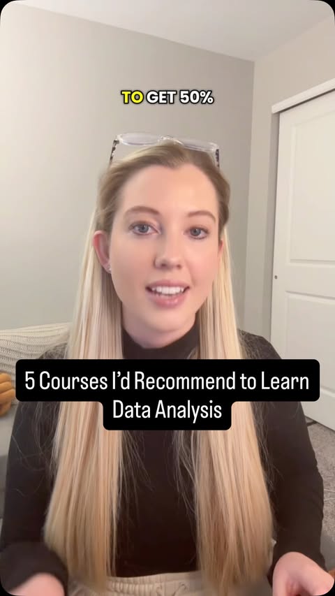 Instagram post by @marytheanalyst for Coursera. Caption reads: #CourseraPartner Here are 5 @coursera courses....