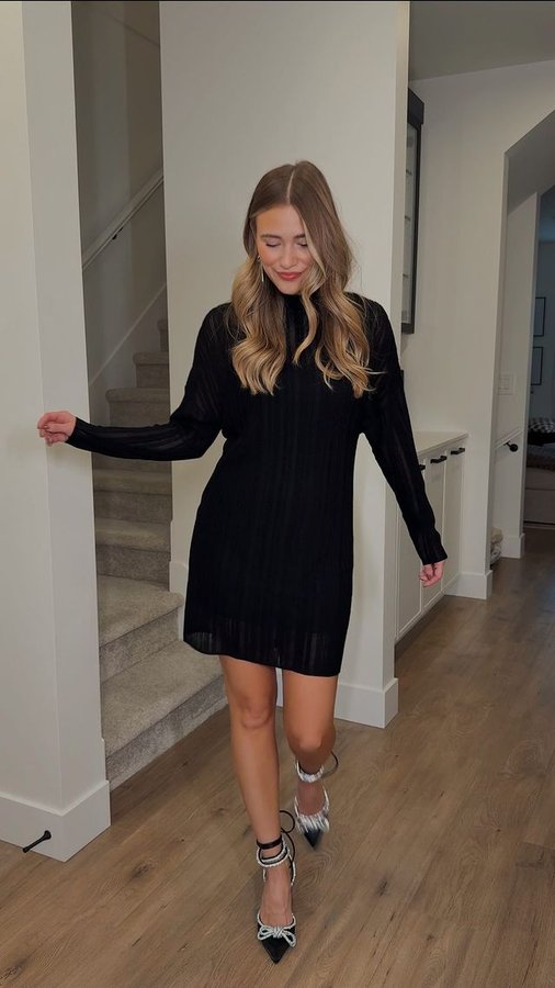 Instagram post by @mykenna for RW&CO.. Caption reads: What dress is your fave?! 🥂❤️❄️✨ @rw_co....