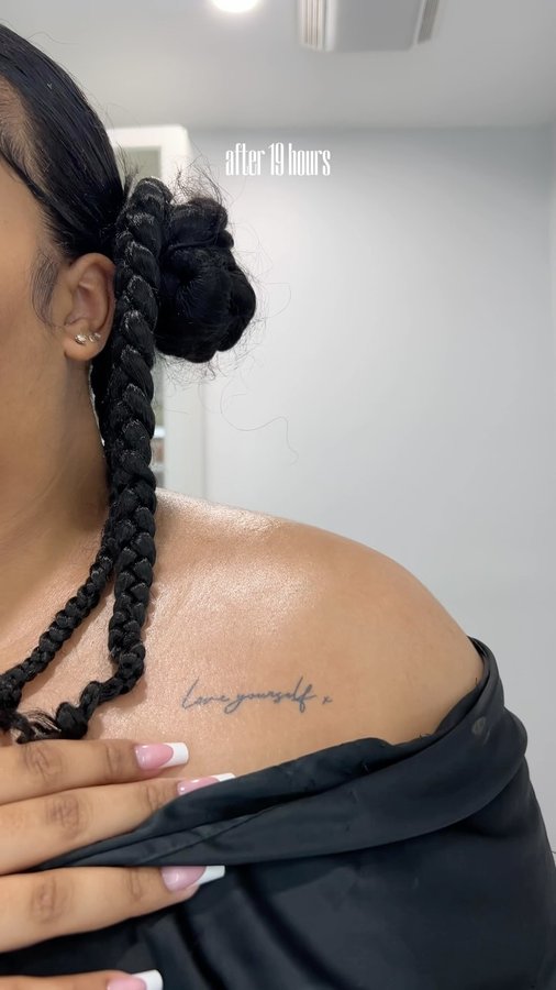 Instagram post by @naturally.briana for Inkbox. Caption reads: [...] tattoo without the lifelong commitment,....
