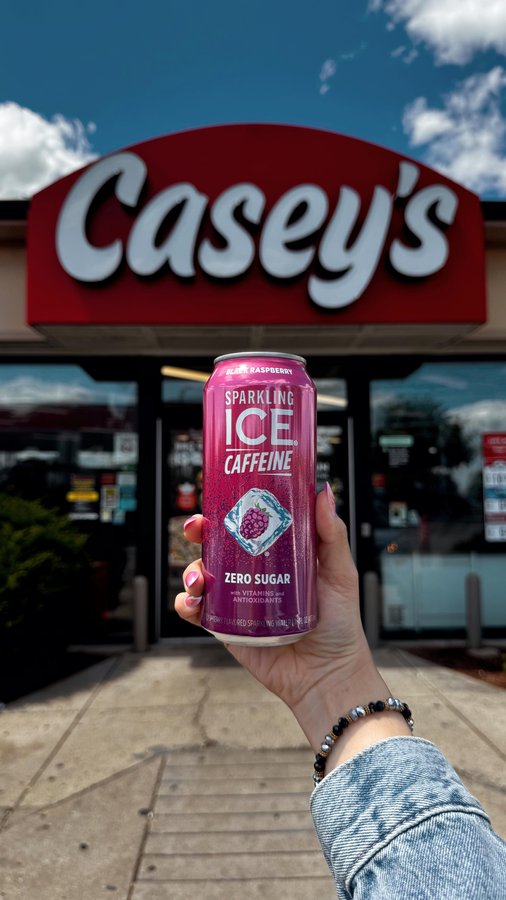 Instagram post by @donutmamii for Sparkling Ice. Caption reads: [...] in, we’re going road tripping with....