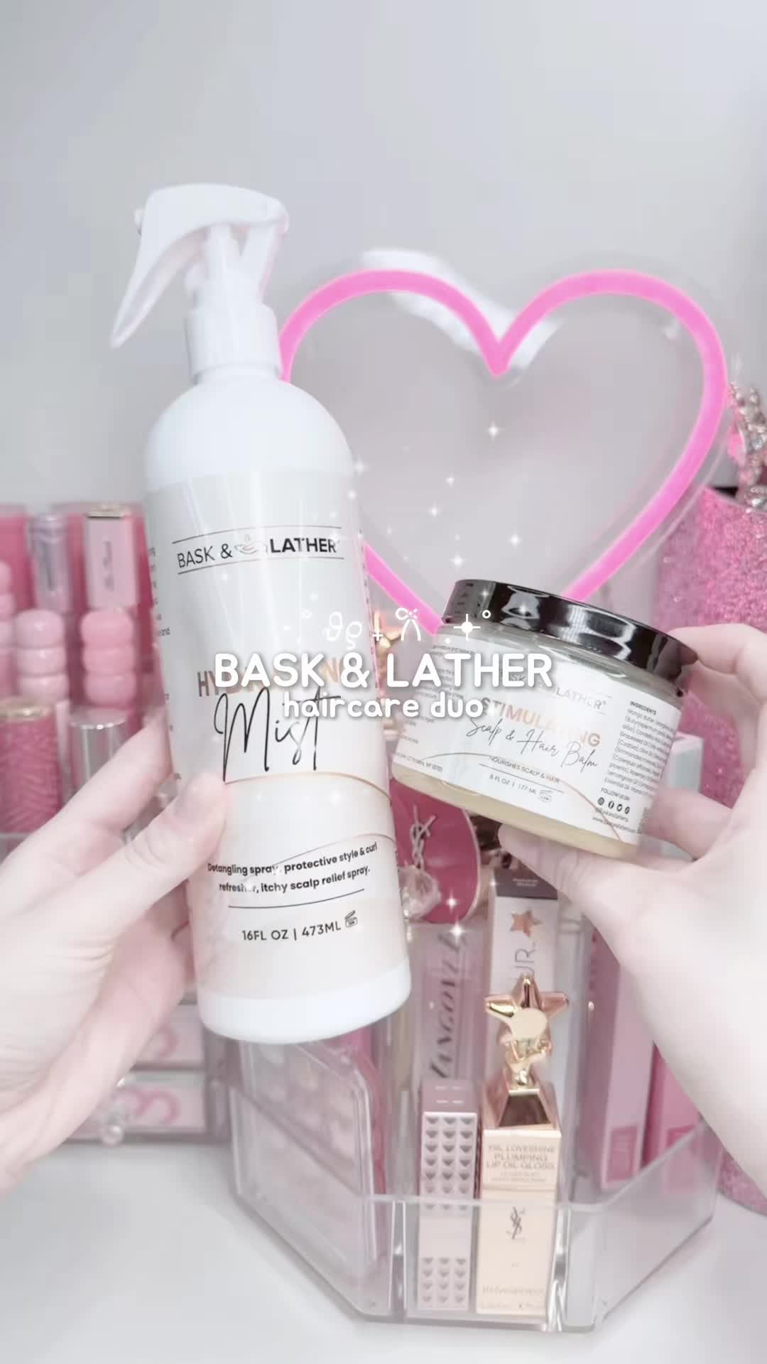 TikTok post by @katie_rosee_ for Bask & Lather Co. Caption reads: ✨✨✨@Bask and Lather Co #fyp #foryoupage #viral.
