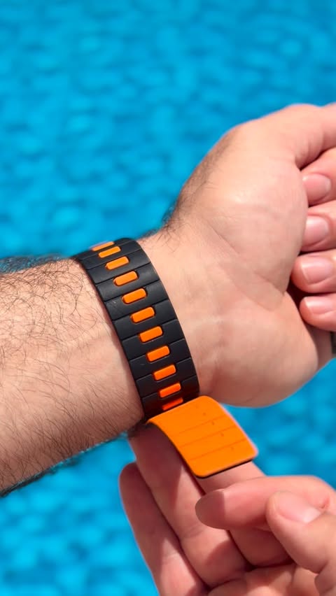 Instagram post by @leokhitara for Bandletic. Caption reads: [...] sleek magnetic Apple Watch band from....