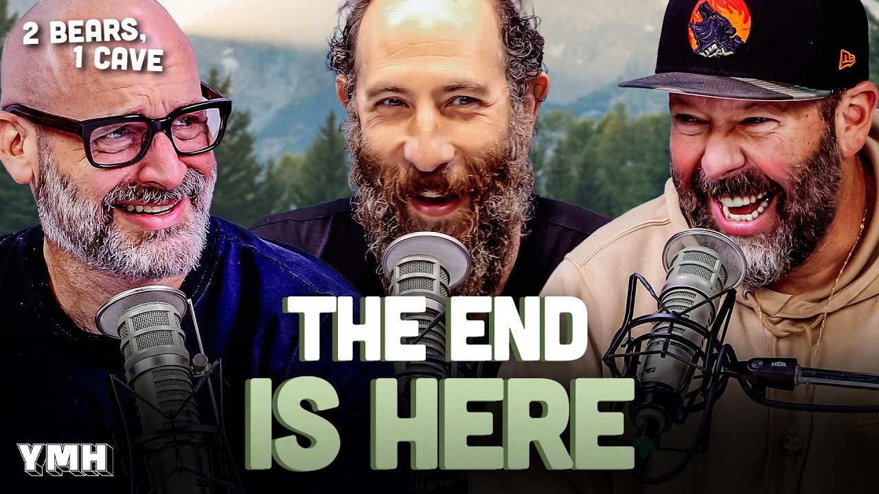 YouTube post by @YMHStudios for ShipStation. Caption reads: The End Is Here w/ Ari Shaffir | 2 Bears, 1 Cave.