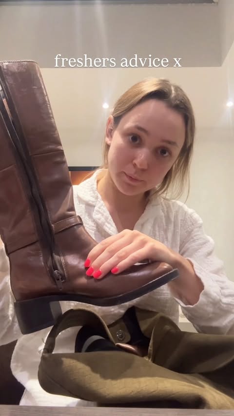Instagram post by @katielbwhite for UNiDAYS. Caption reads: Freshers advice - BYOB (bring your own boot) #uni....