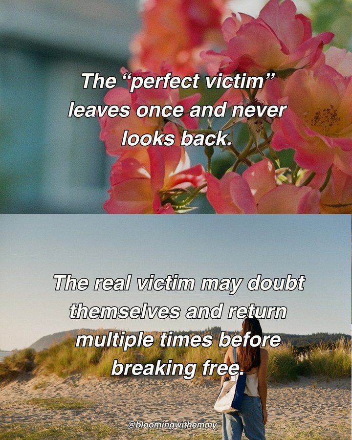 Instagram post by @bloomingwithemmy for Portland Leather Goods. Caption reads: The perfect victim is always trusted and believed,....