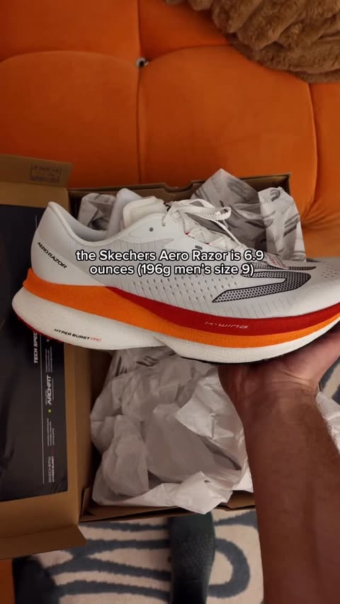 Instagram post by @velljkoo for SKECHERS. Caption reads: I’ve been testing out the @skechers Aero Razor all....