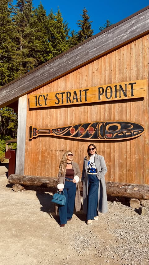 Instagram post by @glamvacayinsider for MSC Cruises. Caption reads: [...] Strait Point, Alaska ⚓️ MSC Poesia....