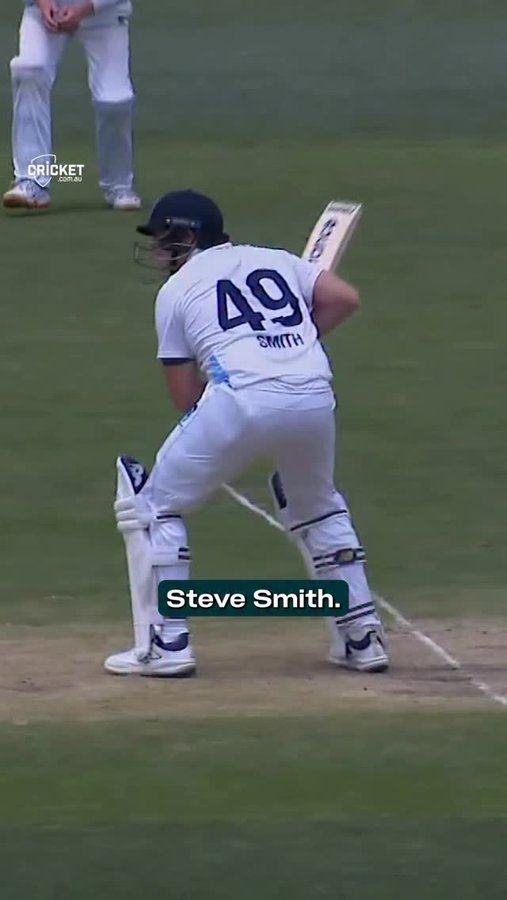 Instagram post by @cricketcomau for Qantas. Caption reads: Steve Smith was swatting, swivelling and scoring....