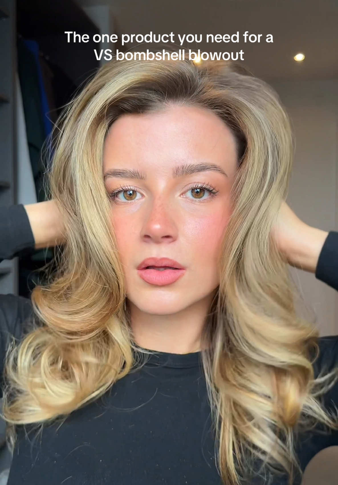 TikTok post by @elliepurvis for Color Wow Hair. Caption reads: Praying they leave their slick backs in 2024 👋🏼....