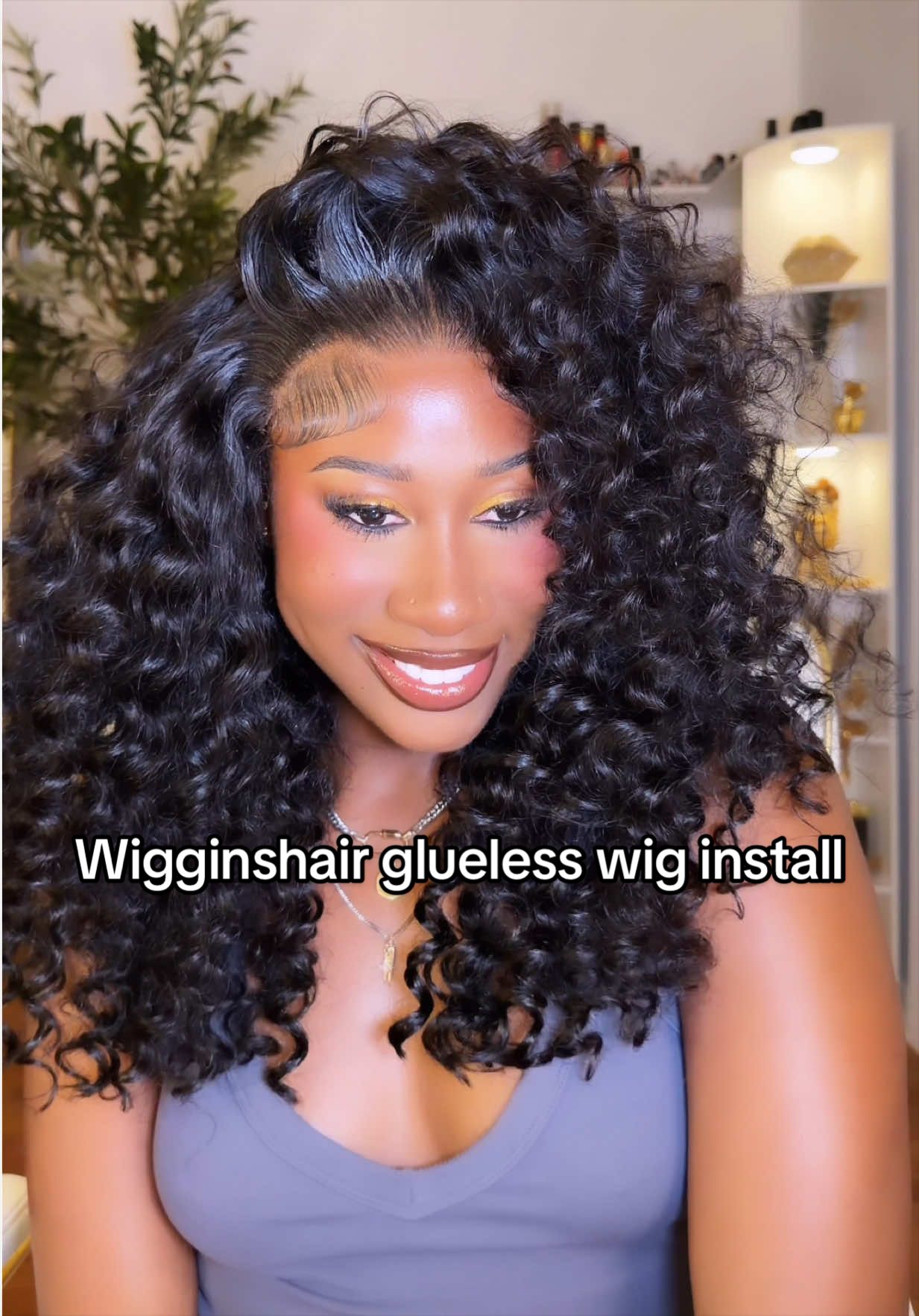 TikTok post by @arriisbad for Wiggins Hair. Caption reads: Loveee 😍 🔗 in bio to shop 💕 @wigginshairwig - -....
