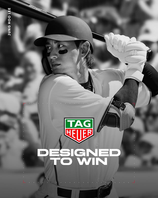 Instagram post by @hoohoohoo__ for TAG Heuer. Caption reads: [...] League baseball player Lee Jung-hoo as TAG....