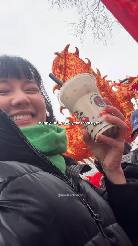 Instagram post by @nycharlene for Kung Fu Tea. Caption reads: [...] under 30 seconds, in partnership with....