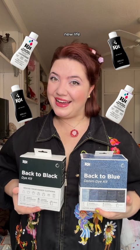 Instagram post by @alyssafunnyofficial for Rit Dye. Caption reads: Transforming my girlfriend’s shirt with @ritdye....