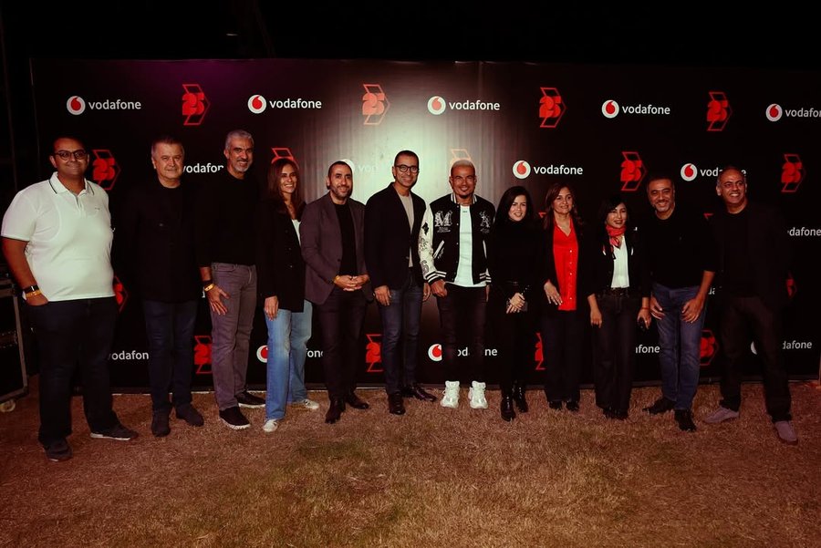 Instagram post by @amrdiab for Vodafone. Caption reads: More photos from Amr Diab’s live performance last....