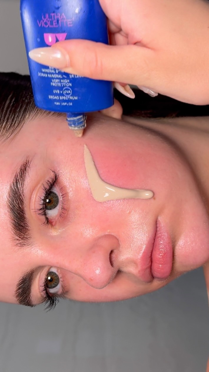 Instagram post by @livhudsonmakeup for Ultra Violette. Caption reads: i don’t wear makeup because of this spf....