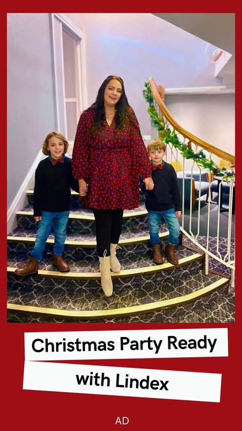 Instagram post by @our.daycation.life for Lindex. Caption reads: ad 🪩 We swapped our cosy knits for glam for the....