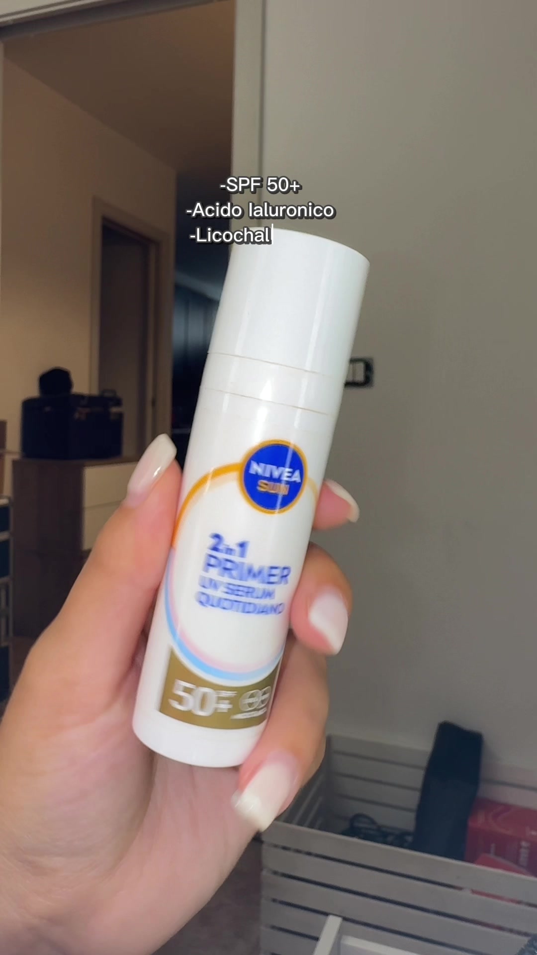 TikTok post by @sofiacentonze for Nivea. Caption reads: Io che ero una che non usava la protezione, eccomi....