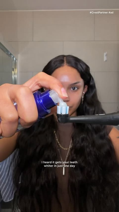 Instagram post by @palomahendersonn for Crest. Caption reads: #CrestPartner #Ad I didn’t think it was possible....