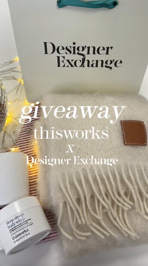 Instagram post by @designerexchangeuk for This Works. Caption reads: GIVEAWAY CLOSED  WIN! A beautiful Preloved Loewe....