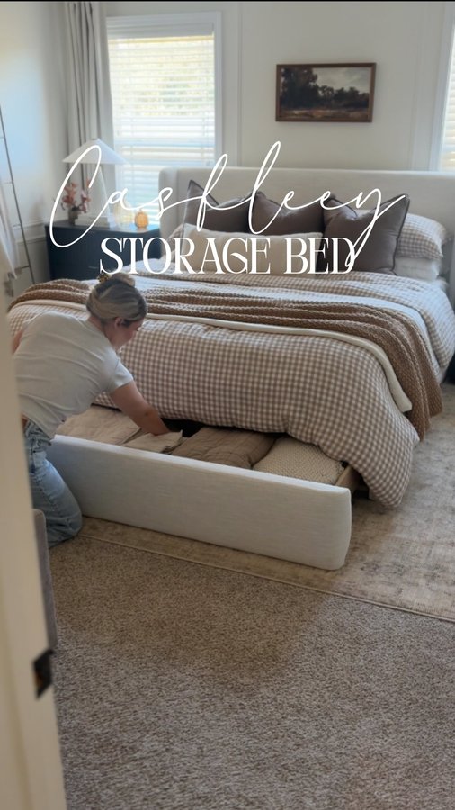 Instagram post by @creatively.crisp for Castlery. Caption reads: You can NEVER have too much storage 😌 

I have....