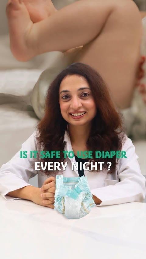 Instagram post by @drsush_paediatricianmom for Pampers. Caption reads: [...] #DiaperCare #NewMomTips....