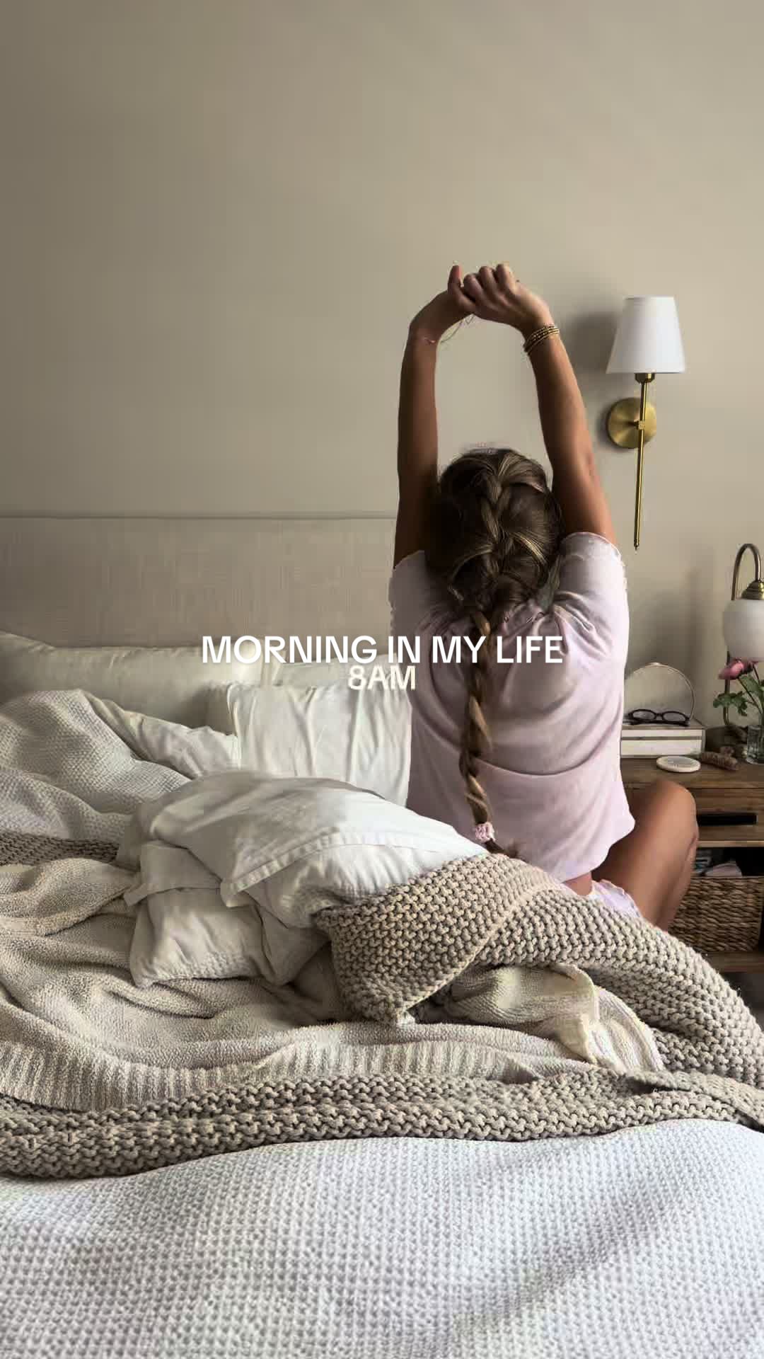 TikTok post by @maddie_battista for Fabletics. Caption reads: [...] the morning with me 🤸🏼‍♀️💗 wearing....
