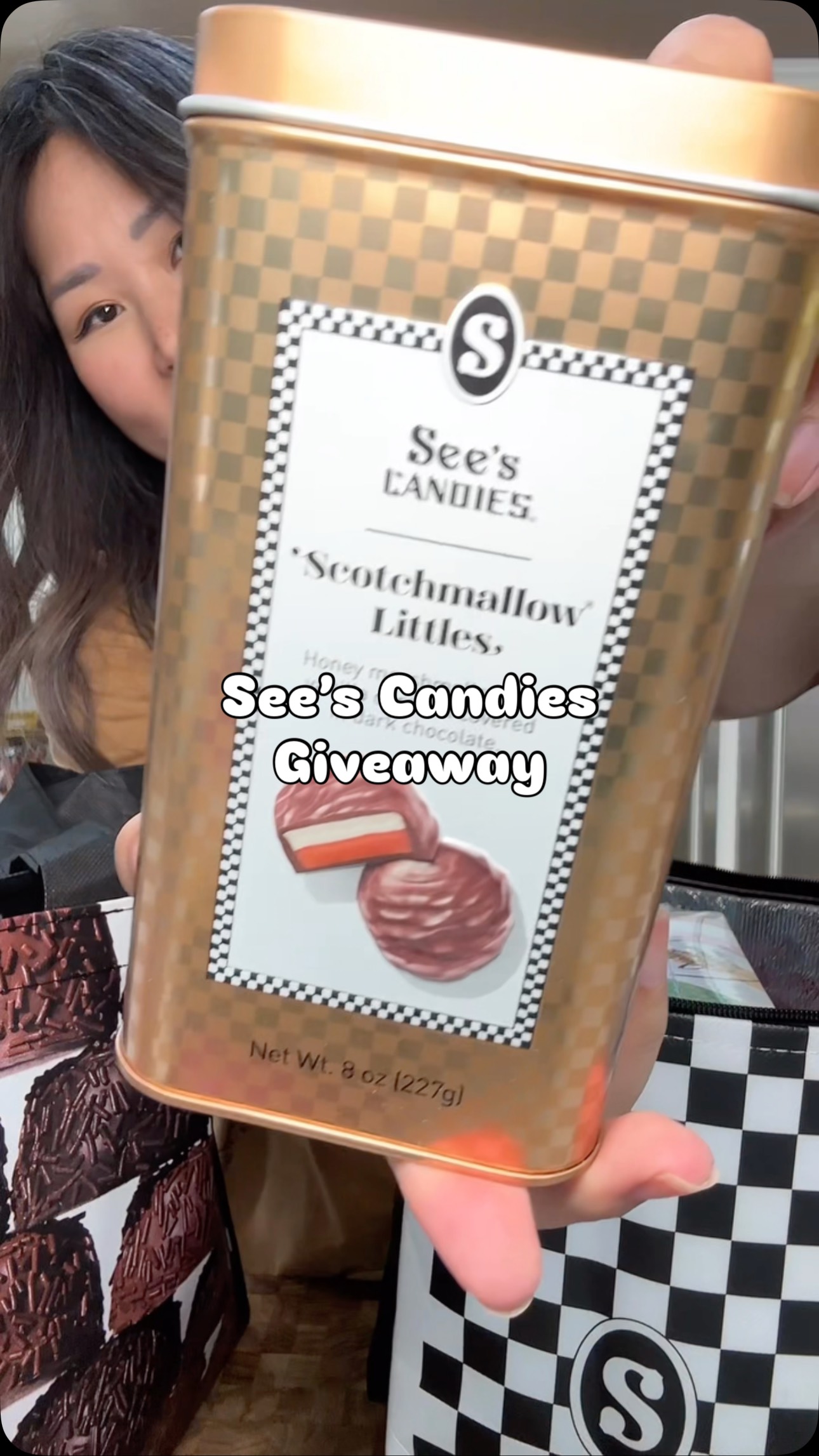 Instagram post by @katchaomeow for See's Candies. Caption reads: GIVEAWAY IS CLOSED!! 

Thank you @seescandies for....