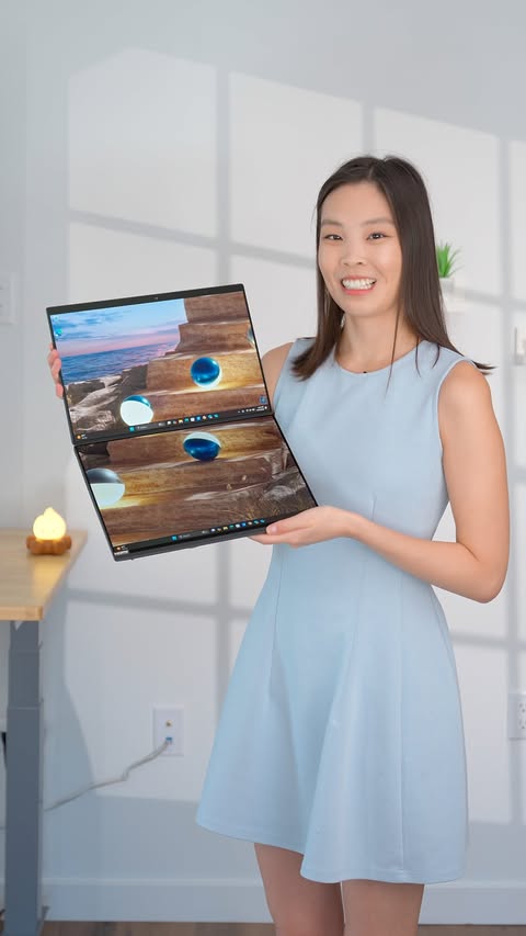 Instagram post by @createdbyella for ASUS. Caption reads: [...] laptop has a secret under its....