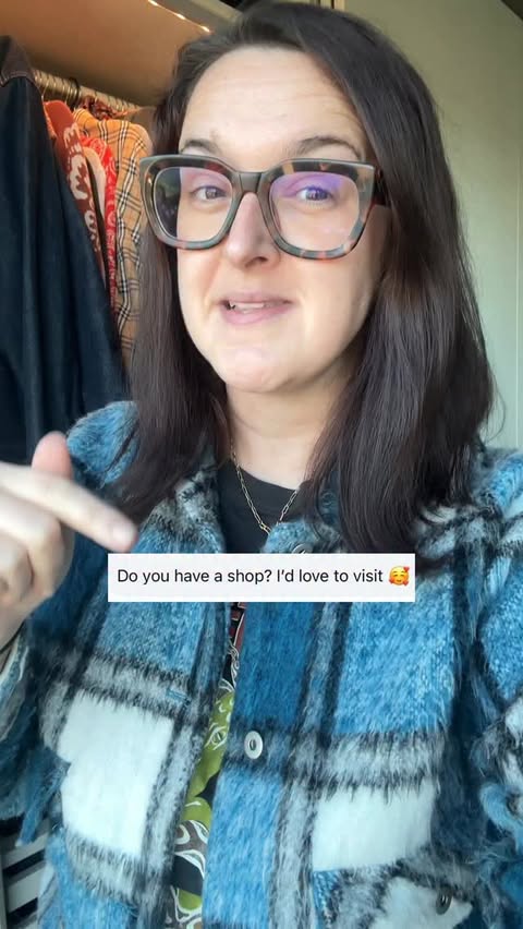 Instagram post by @charity_shop_life for Whatnot. Caption reads: [...] my job to sell preloved clothing 😅🙌....