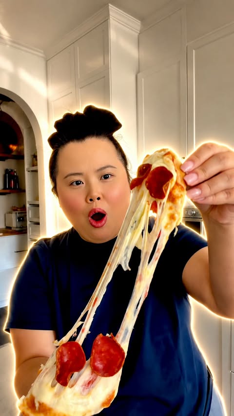 Instagram post by @kkimthai for Midea. Caption reads: [...] in 20 minutes = pizza emergency 🍕⚽️ Midea....