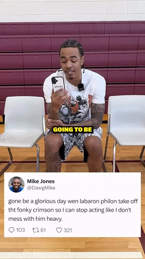 Instagram post by @b1rron for Xfinity. Caption reads: Not the fonky crimson lol 🤣 @xfinity.