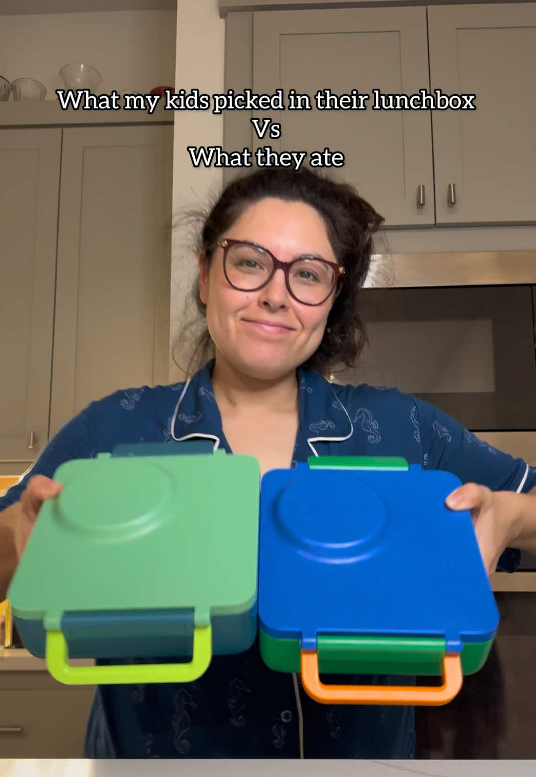 TikTok post by @josephineehuang for OmieLife. Caption reads: [...] #lunchboxideasforkids @GoGo squeeZ @OmieLife.