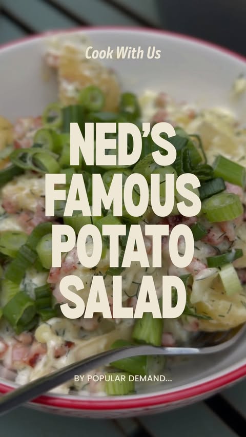 Instagram post by @tee_smyth for Heinz. Caption reads: NED’S FAMOUS POTATO SALAD RECIPE! 🥔🥗

By popular....