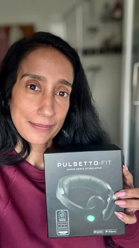 Instagram post by @allaboutatima for Pulsetto. Caption reads: Ad-Selfcare Sunday with @pulsetto.tech The....