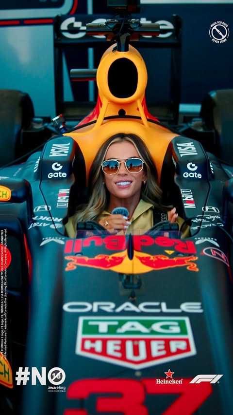 Instagram post by @missemmawalsh for Oracle Red Bull Racing. Caption reads: I can’t believe I got to sit in The RB8! Sebastian....