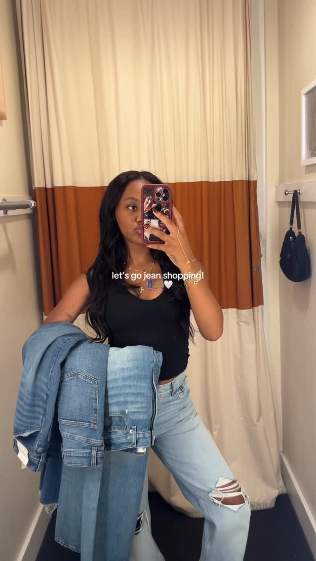 Instagram post by @kaydenncee for Simon Malls. Caption reads: In jean heaven at Madewell!!👖✨ Couldn’t choose....