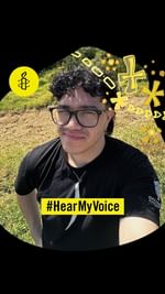 Instagram post by @angourierice for Amnesty Italia. Caption reads: Today, I’m sharing my Instagram with Jordan....