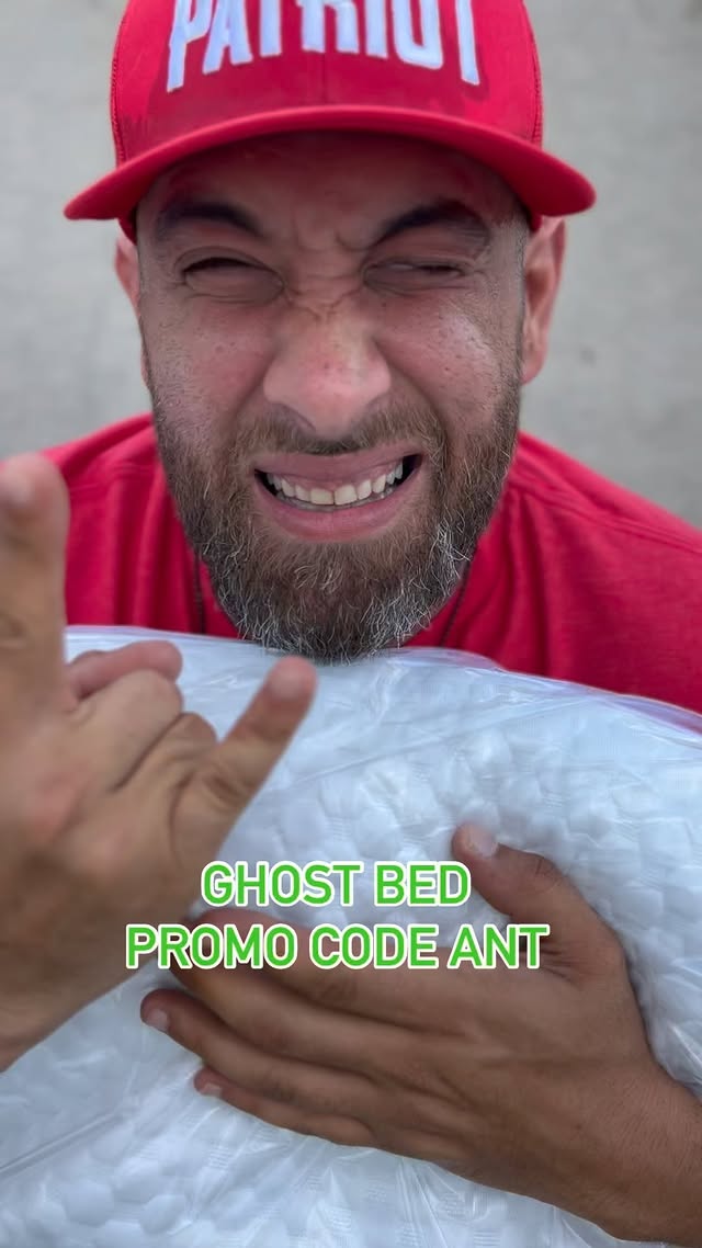 Instagram post by @conservativeant for GhostBed. Caption reads: [...] and @blakereynolds.22 for @ghostbed promo....