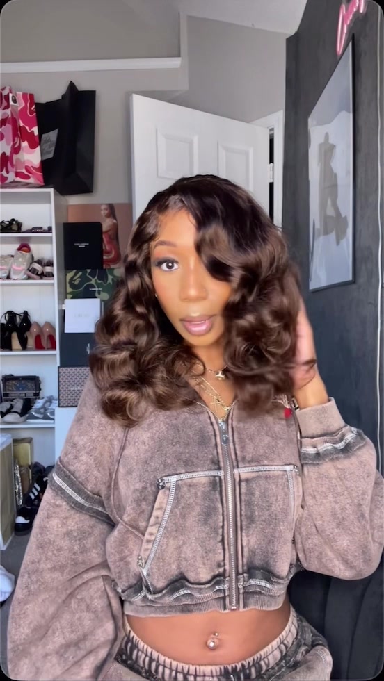 TikTok post by @crownmecutie for WestKissHair. Caption reads: It’s giving right off the mannequin!! @westkisswig....