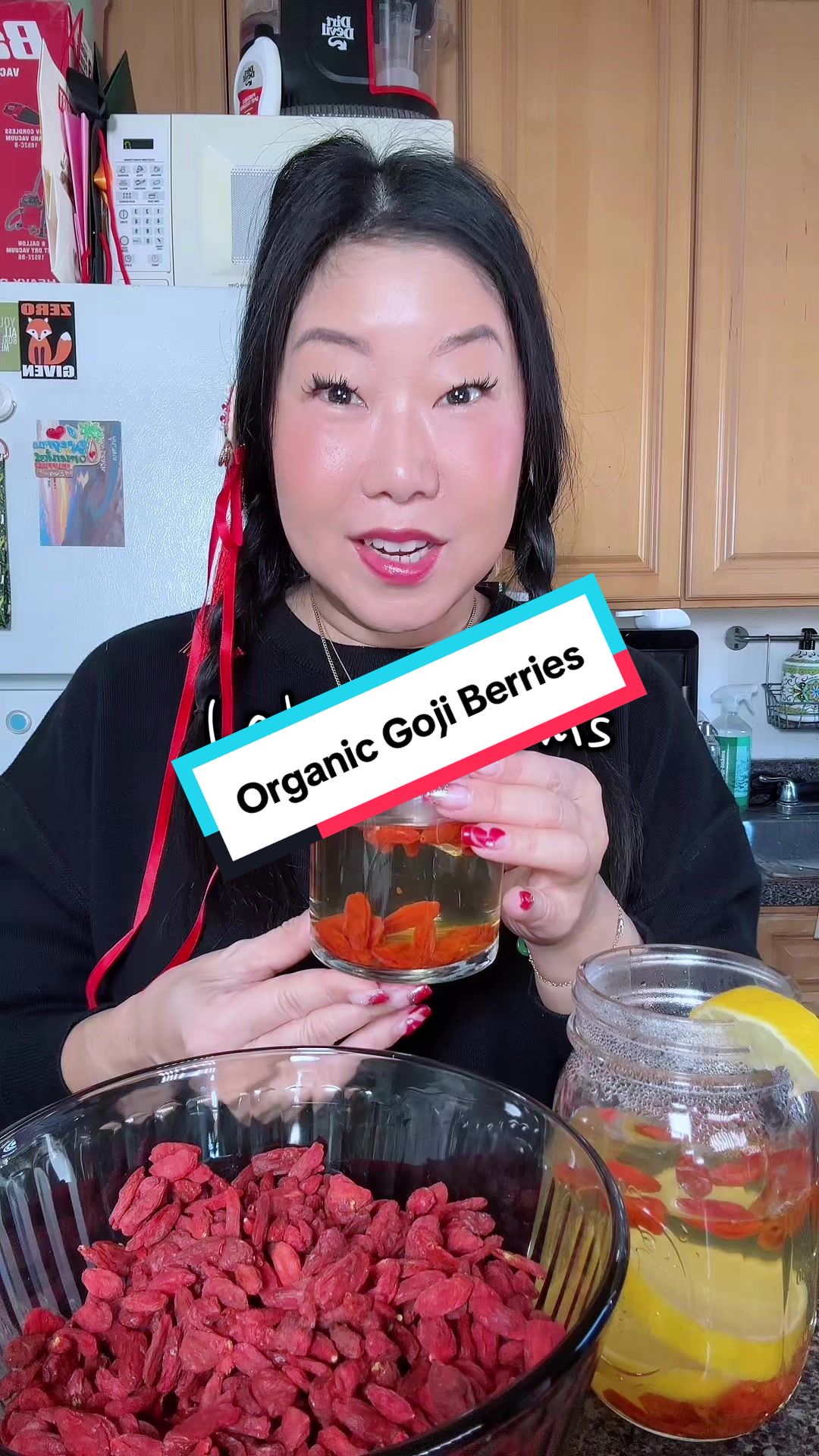 TikTok post by @girlwithadoge for Micro Ingredients. Caption reads: [...] choose organic for your berries. Micro....