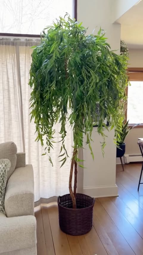 Instagram post by @mymountainretreat for Nearly Natural. Caption reads: [...] beautiful Willow Tree from....
