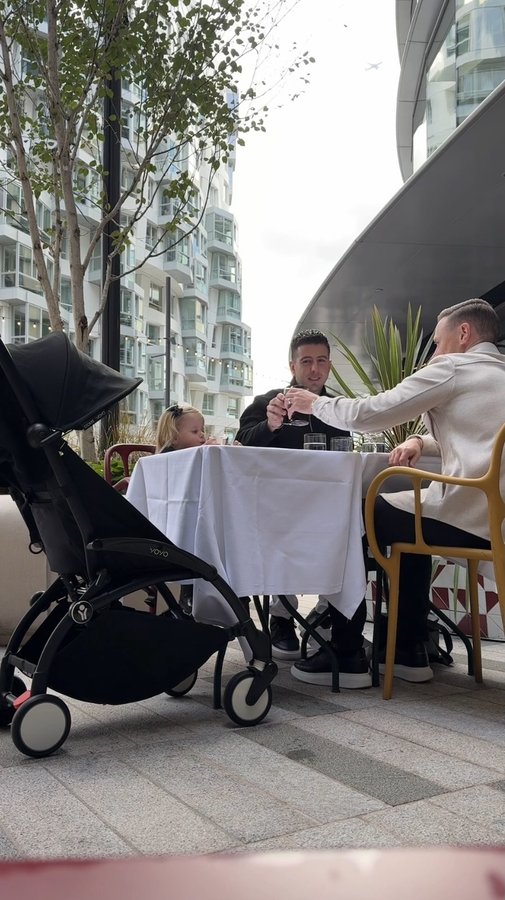 Instagram post by @ashleytwistglazebrook for Stokke. Caption reads: Ok but why is @stokkebaby YOYO making us dads look....