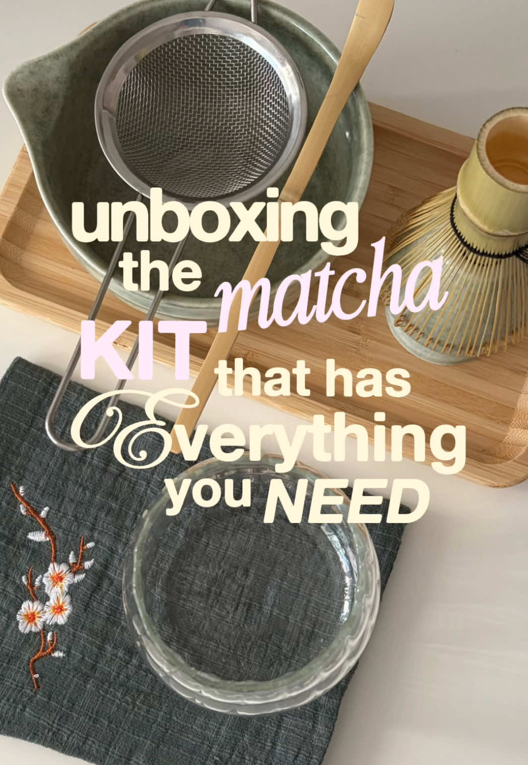 TikTok post by @lovewithkarina for JoeCo. Caption reads: [...] making matcha at home, this kit from @JoeCo....