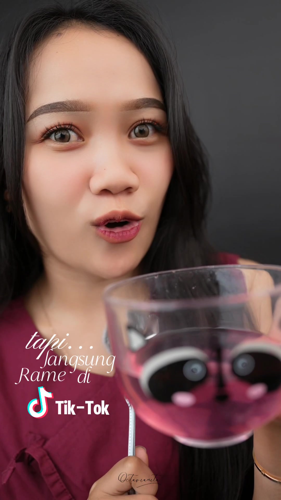TikTok post by @_octavianita_ for Newlab. Caption reads: Lagi suka banget sama collagen drink dari @Newlab....