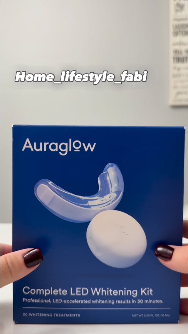 Instagram post by @home_lifestyle_fabi for AURAGLOW. Caption reads: [...] on gums. Totally....